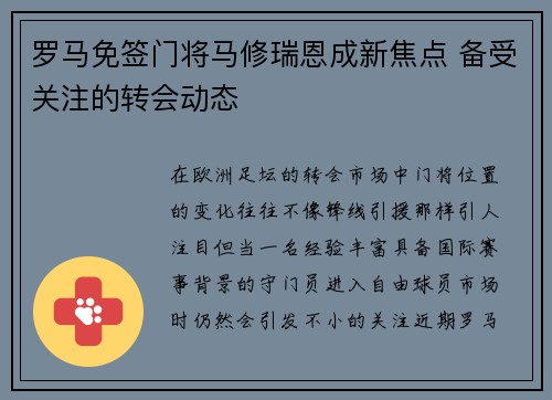 罗马免签门将马修瑞恩成新焦点 备受关注的转会动态